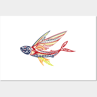 Abstract Flying Fish Posters and Art